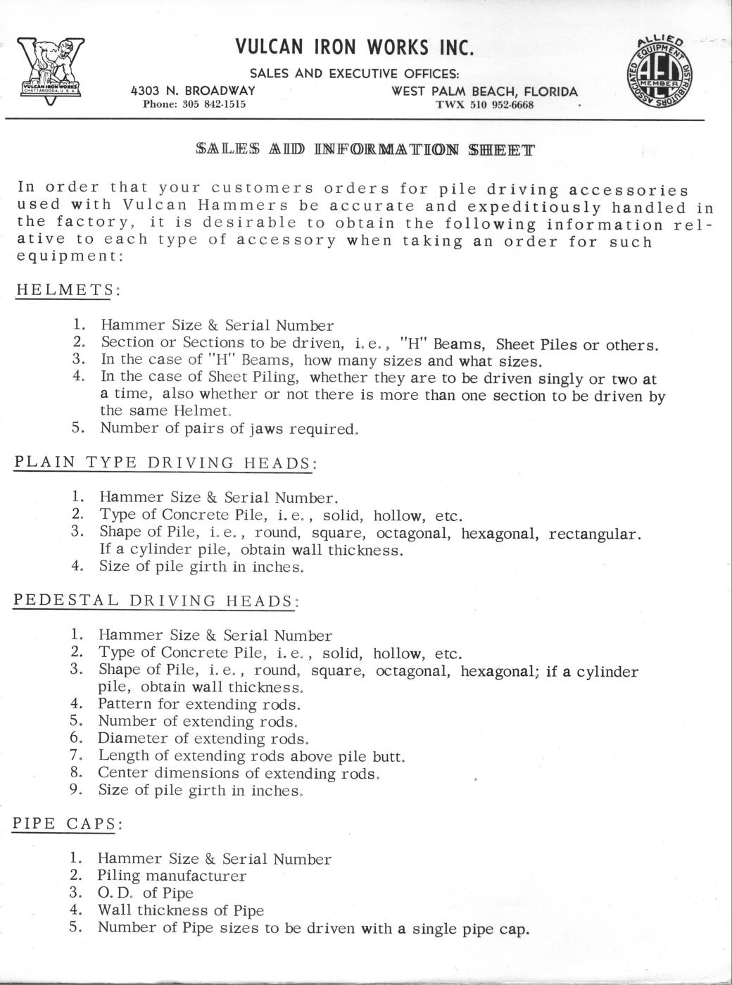 Sales Aid Information Sheet Driving Accessories